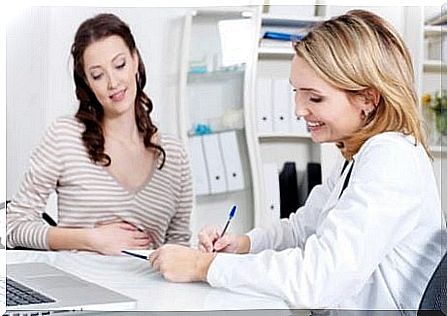 Woman at doctor