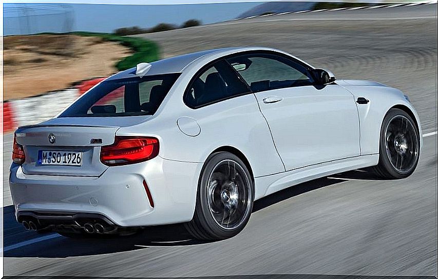 Rear exterior image of the BMW M2 Competition.