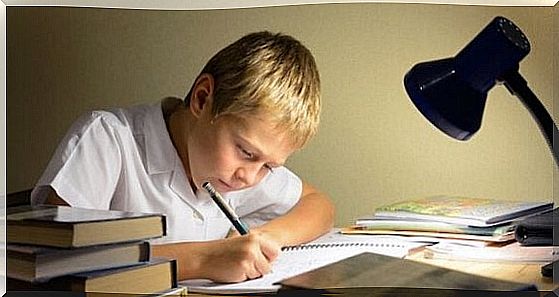 Boy sitting at a desk