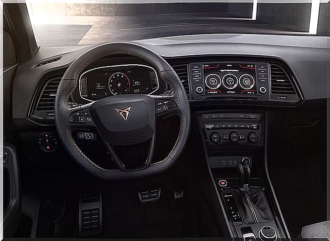 Interior of the Cupra Ateca.