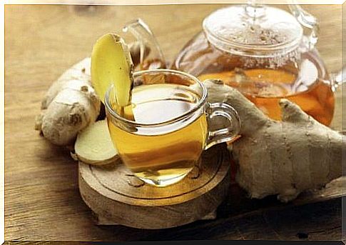 Ginger infusion that treats stomach pain