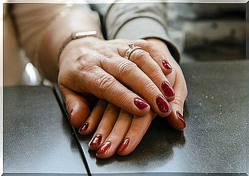 Couple holding hands