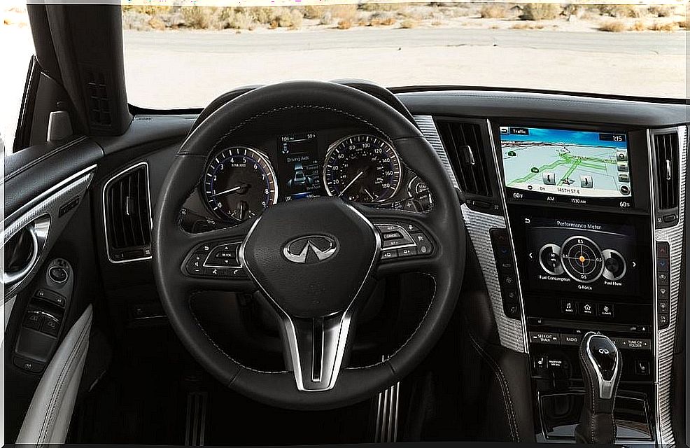 Interior of the Infiniti Q60.