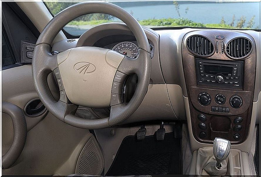 Interior of the Mahindra Goa Double Cab.