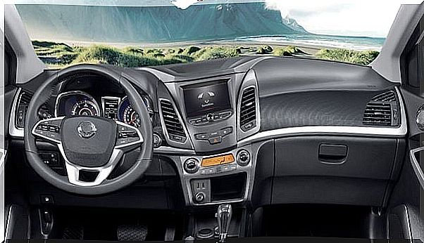 Interior of the Ssangyong Korando.